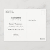 Einfach Dankeschön Gold Script Custom Baby Foto Postkarte (Rückseite)