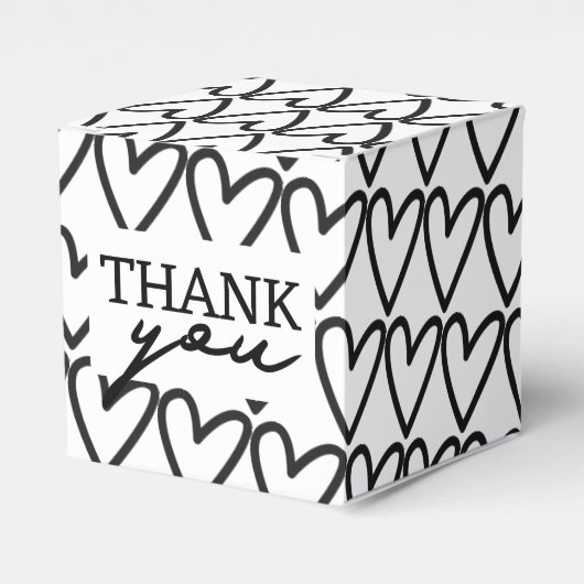 Einfach Dankeschön Herz Pattern Wedding Geschenkschachtel (Vorderseite)