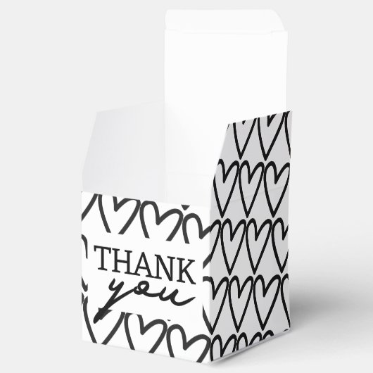 Einfach Dankeschön Herz Pattern Wedding Geschenkschachtel (Geöffnet)