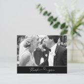 Einfach Dankeschön Herzensskript-Foto Hochzeit Postkarte (Stehend Vorderseite)