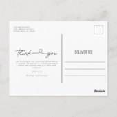 Einfach Dankeschön Herzensskript-Foto Hochzeit Postkarte (Rückseite)