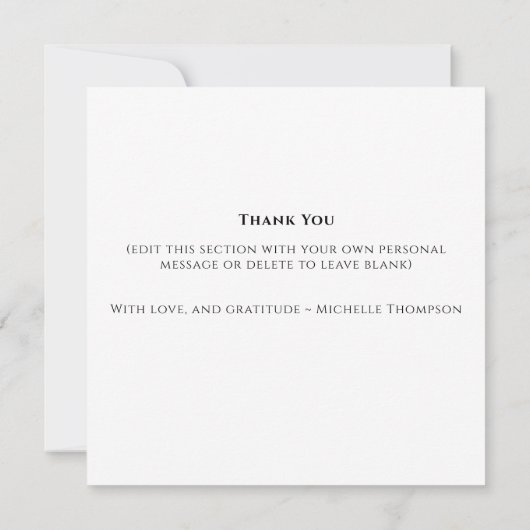 Einfach Dankeschön Kalligrafie Script Custom Karte (Rückseite)