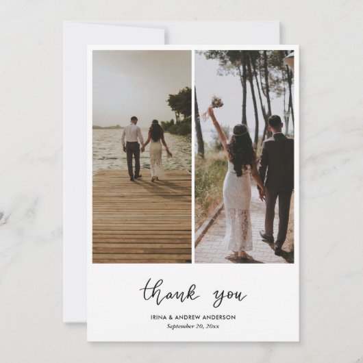 Einfach Dankeschön Script Hochzeit zwei Fotos (Vorderseite)