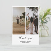 Einfach Dankeschön Script Hochzeit zwei Fotos (Stehend Vorderseite)