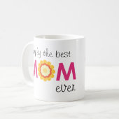 Einfach das beste Rosa-Blumen-Fotoherz der Mammas Kaffeetasse (Vorderseite Links)