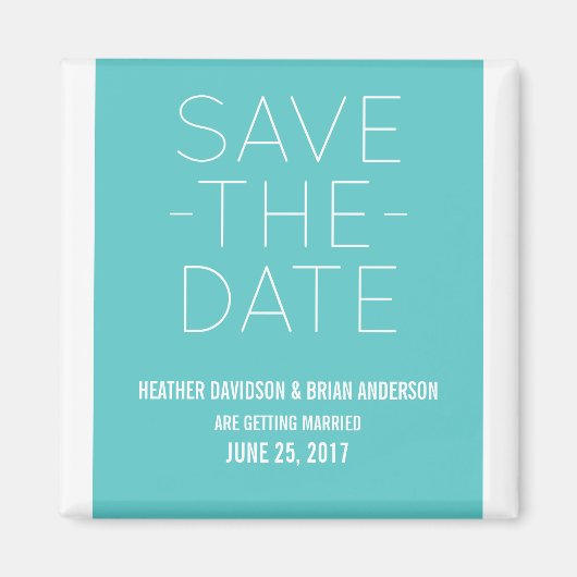 Einfach das Datumsfenster speichern, Türkis Magnet (Vorne)