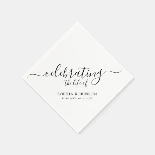 Einfach das Leben feiern Elegante Script-Beerdigun Serviette (Ecke)