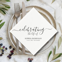 Einfach das Leben feiern Elegante Script-Beerdigun Serviette