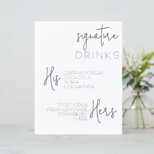 Einfach das Menü "Bar" mit einfachen Unterschrifte (Stehend Vorderseite)