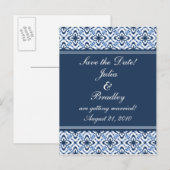 Einfach Dazzling Damask Save the Date Postkarte (Vorne/Hinten)