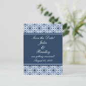 Einfach Dazzling Damask Save the Date Postkarte (Stehend Vorderseite)