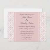 Einfach Dazzling Damask Wedding Einladung, leicht Einladung (Vorne/Hinten)