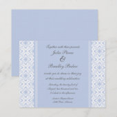 Einfach Dazzling Damask Wedding Einladung, Light B Einladung (Vorne/Hinten)