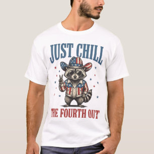 Einfach den vierten raushängen Patrioten Waschbär- T-Shirt