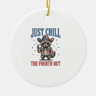 Einfach den vierten runterspielen patriotischer Wa Keramik Ornament