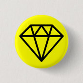 Einfach Diamant - schwarz auf gelb Button (Vorderseite)