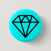 Einfach Diamond - Schwarz auf Cyan Button (Vorderseite)