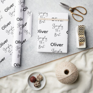 Einfach die Beste Personalisierte Schwarz-Weiß-Des Geschenkpapier