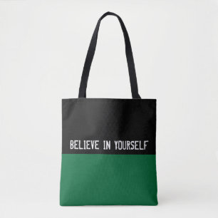 Einfach die Farben DARK GREEN und Ihren Text Tasche