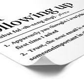 Einfach die lustige Definition nachverfolgen Poster (Ecke)