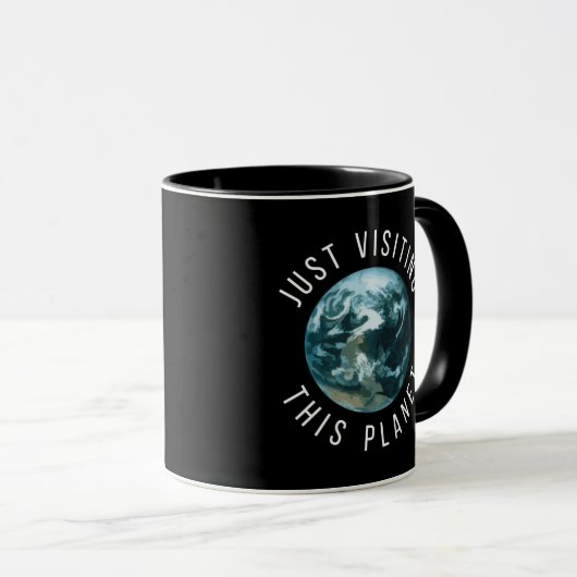 Einfach diesen Planeten Schwarz besuchen Tasse (VorderseiteRechts)