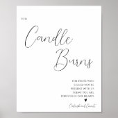 Einfach dieses Candle Burns Memorial Wedding Sign Poster (Vorne)