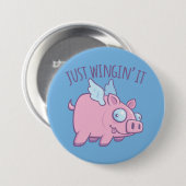 Einfach Drahfliegen Derpy Flying Pig Button (Vorne & Hinten)