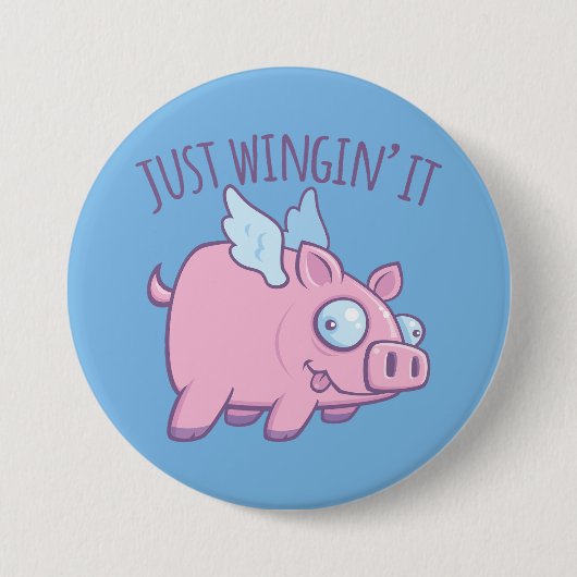 Einfach Drahfliegen Derpy Flying Pig Button (Vorderseite)