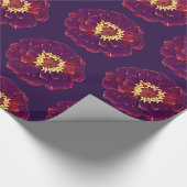 Einfach dunkel Lila gestrichen Zinnia Floral Geschenkpapier (Ecke)