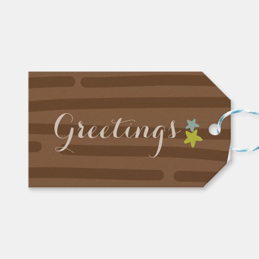 Einfach, dunkelbraun gestrichen Minimalistisch Geschenkanhänger (Vorderseite (Horizontal))