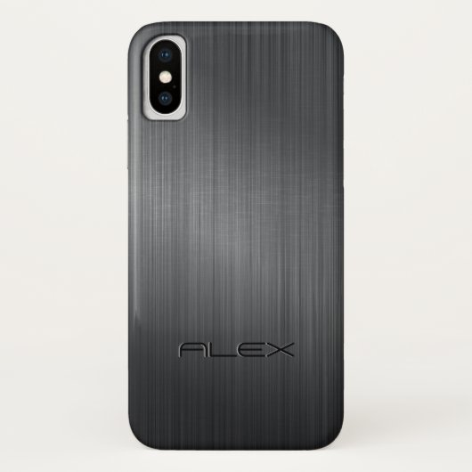 Einfach dunkelgrauer metallischer Hintergrund Case-Mate iPhone Hülle (Rückseite)