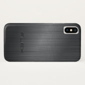 Einfach dunkelgrauer metallischer Hintergrund Case-Mate iPhone Hülle (Rückseite (Horizontal))