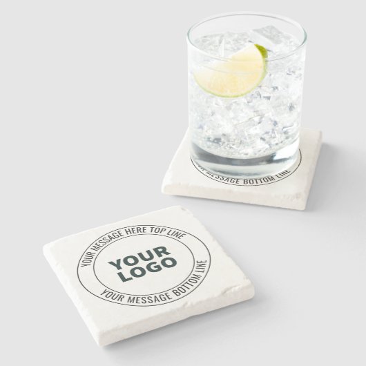 Einfach durch Ihr Logo oder Bild ersetzen Steinuntersetzer (Seitenansicht)