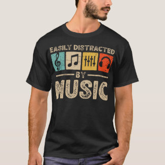Einfach Durch Musik Abgelenkter Musikliebhaber Mus T-Shirt