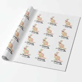 Einfach Durchs Leben Hoppeln Känguru-Design Geschenkpapier
