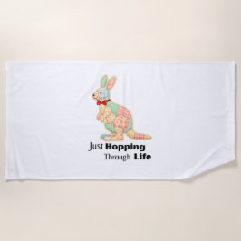 Einfach Durchs Leben Hoppeln Känguru-Design Strandtuch