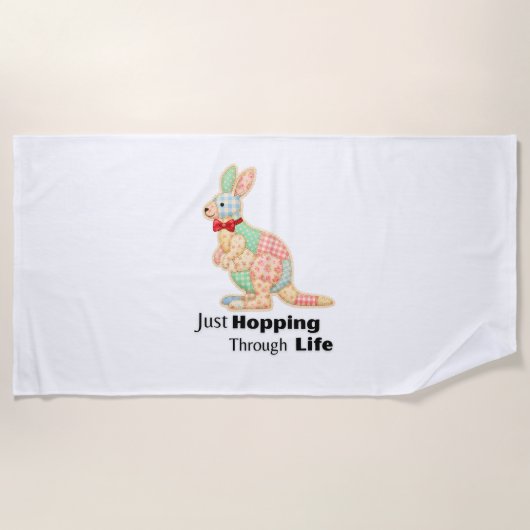 Einfach Durchs Leben Hoppeln Känguru-Design Strandtuch (Vorderseite)