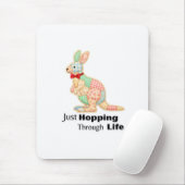 Einfach Durchs Leben Hüpfen Känguru-Design Mousepad (Mit Mouse)