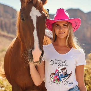 Einfach ein Cowgirl, das Jesus liebt T-Shirt