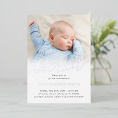 Einfach ein Foto gesegnete Taufe Silver Folieneinladung (Stehend vorne)