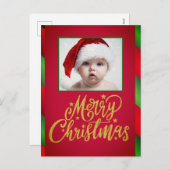 Einfach ein Foto Rot und Grün Streifen Weihnachten (Vorne/Hinten)