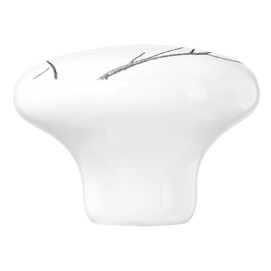 Einfach ein Hummingbird auf einem Stock Keramikknauf (Seitenansicht)