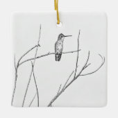 Einfach ein Hummingbird auf einem Stock Keramikornament (Vorderseite)