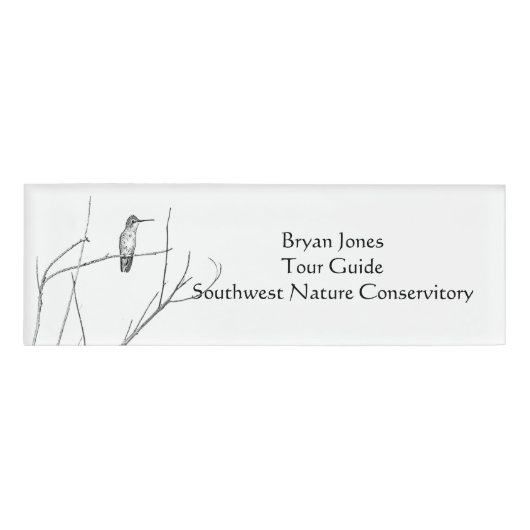 Einfach ein Hummingbird auf einem Stock Namenschild (Vorderseite)