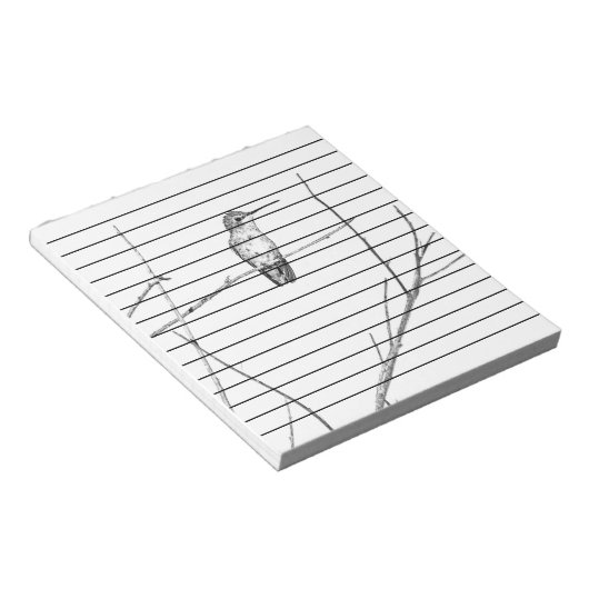 Einfach ein Hummingbird auf einem Stock Notizblock (angewinkelt)