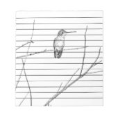 Einfach ein Hummingbird auf einem Stock Notizblock (Vorderseite)