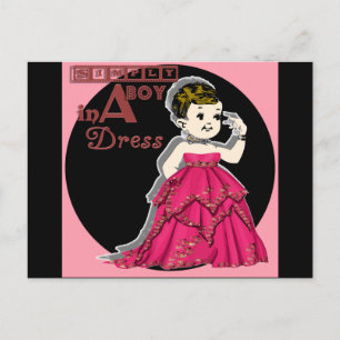 Einfach ein Junge in einem Kleid Postkarte