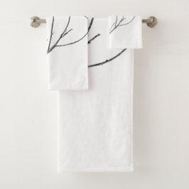 Einfach ein Kolibri auf einem Stock Badhandtuch Set