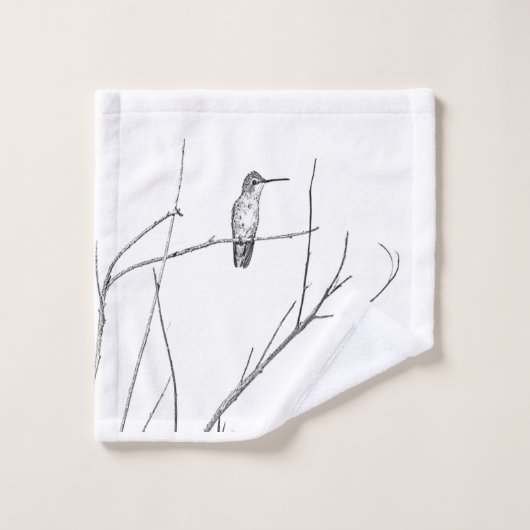 Einfach ein Kolibri auf einem Stock Badhandtuch Set (Waschlappen)