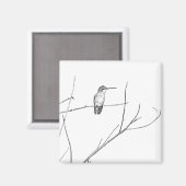 Einfach ein Kolibri auf einem Stock Magnet (Vorderseite/Rückseite)